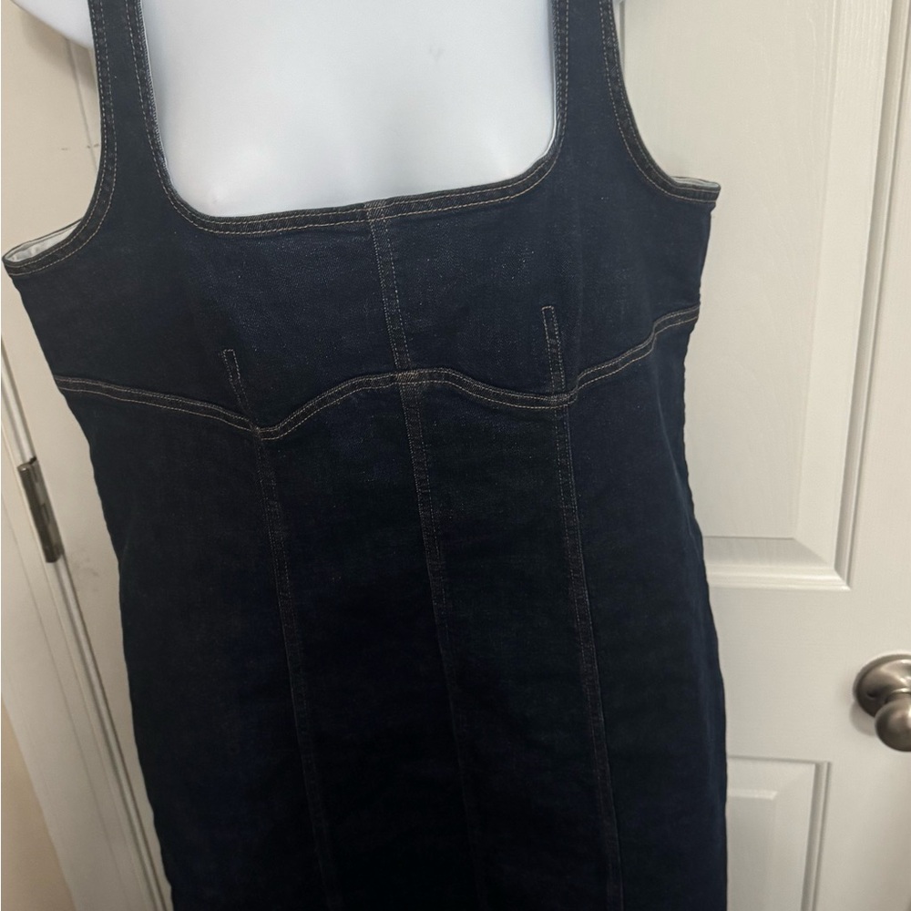 Elegant Dark Blue Denim Dress XL NWT NEW - Picture 4 of 11